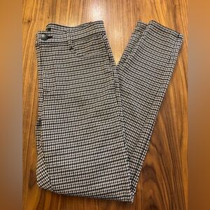LOFT Black, Brown and Tan Houndstooth Straight Leg Pants
